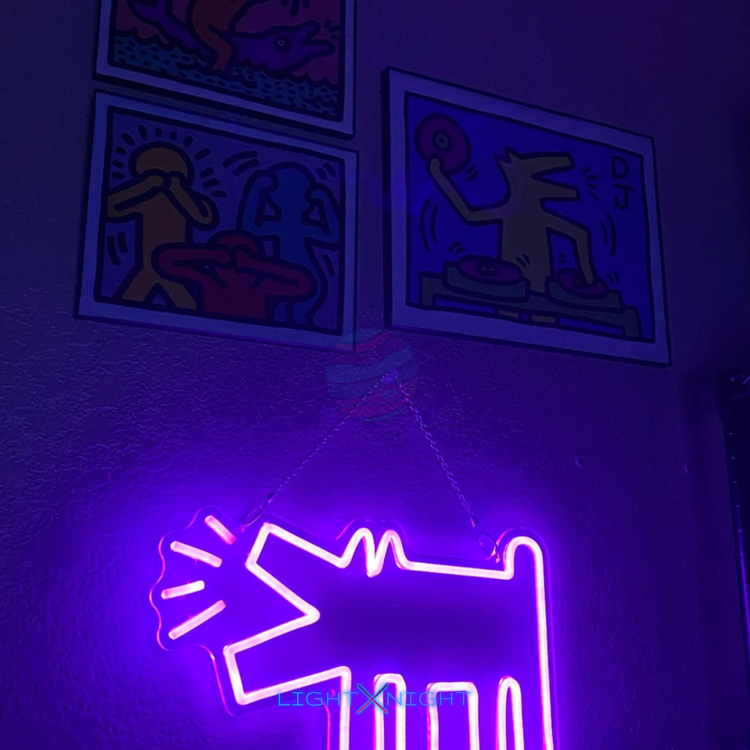 Keith Haring Barking Dog Neon Sign