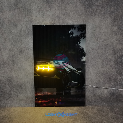 Lamborghini Aventador Rear Neon Poster