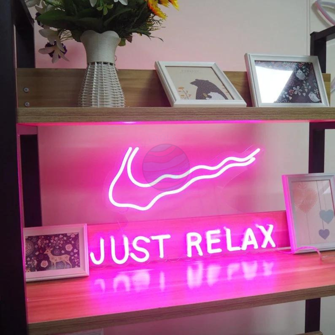 Nike Neon Sign, Swoosh Neon Sign, Just Relax Neon Sign