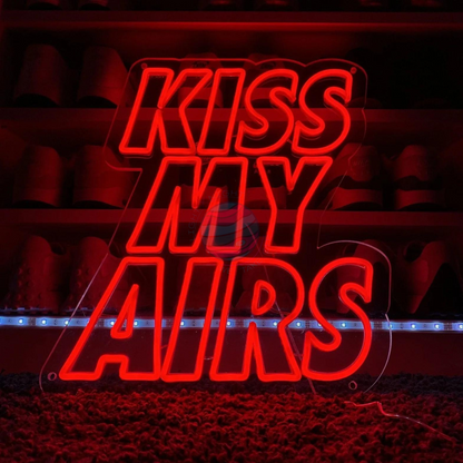 Kiss My Airs Led Neon Sign, Kiss My Airs Neon Lights, Light X Night Kiss My Airs Neon Sign