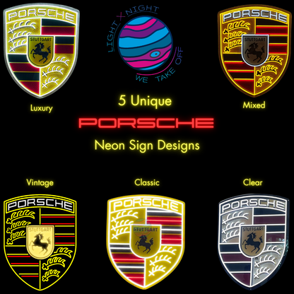 Porsche Led Neon Sign, Porsche Neon Light, Light X Night Porsche Neon Sign