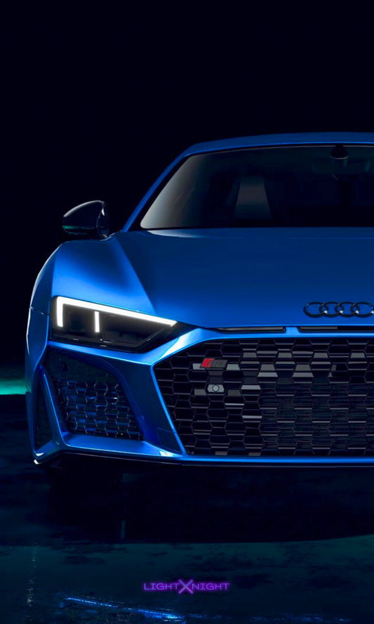 Audi R8 Blue Neon Poster