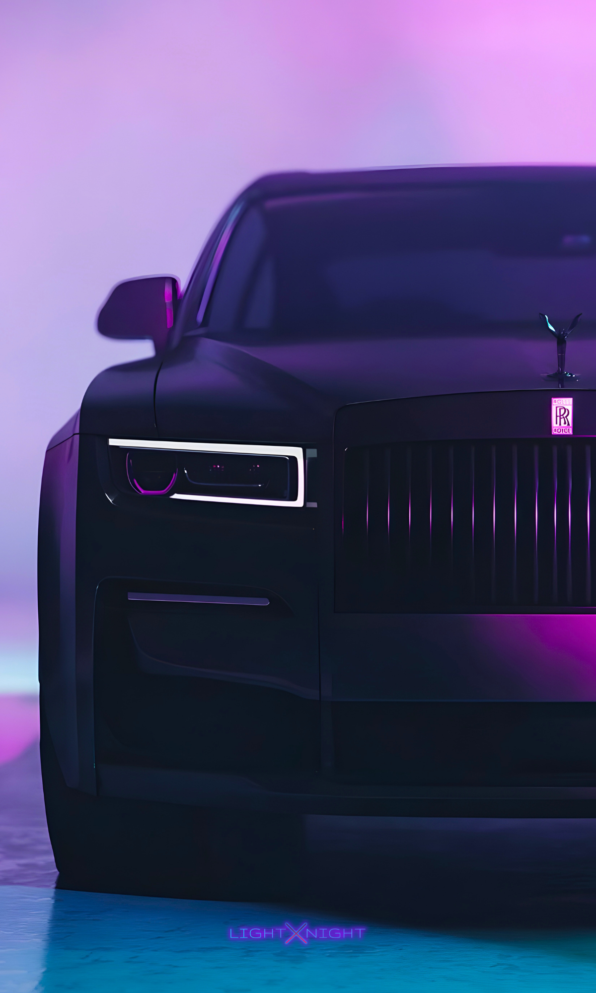 Rolls Royce Wraith Neon Poster – Light X Night