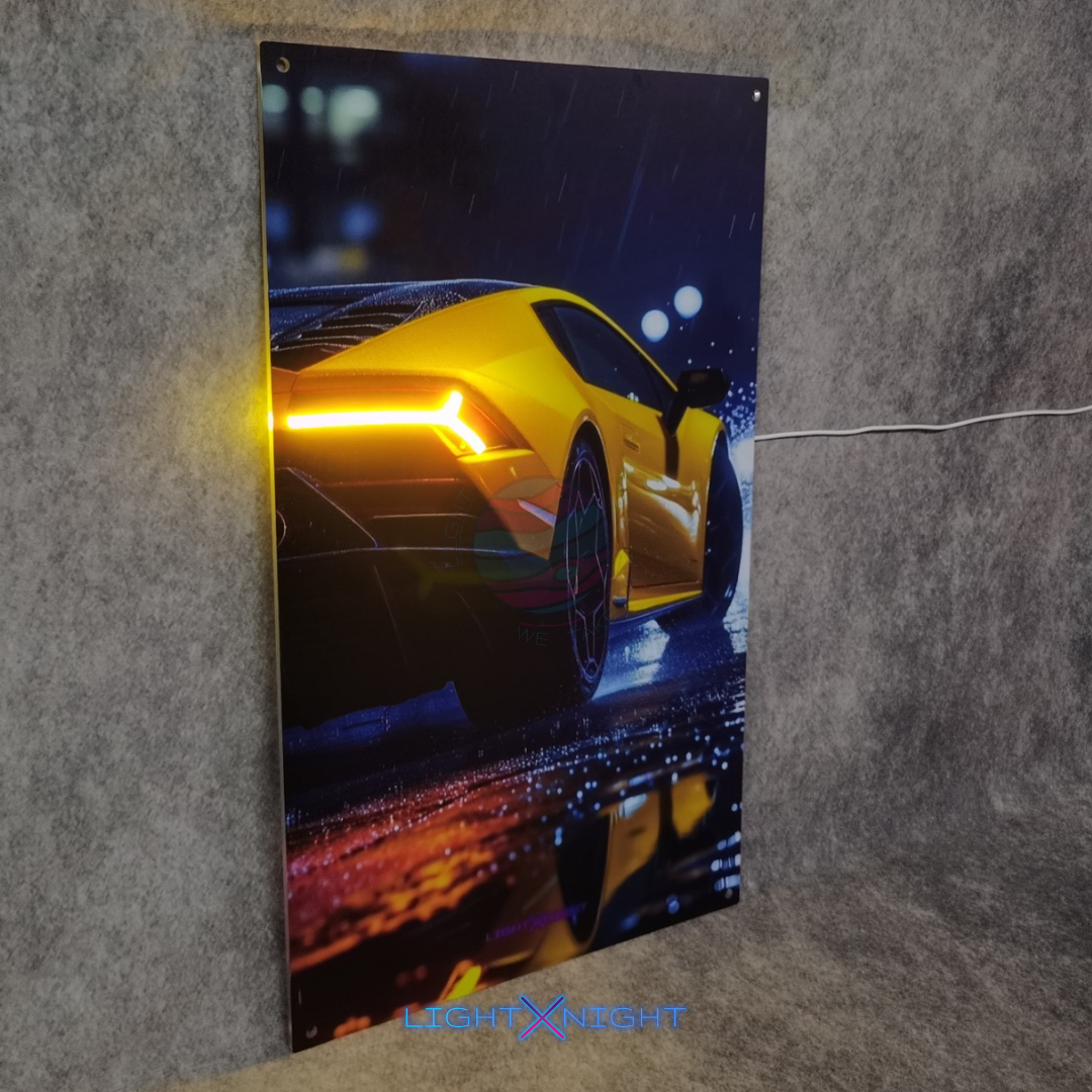 Lamborghini Huracan EVO Rear Neon Poster