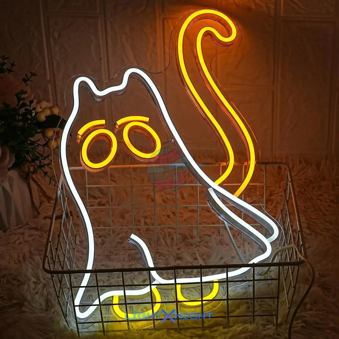 Ghost Cat Neon Sign