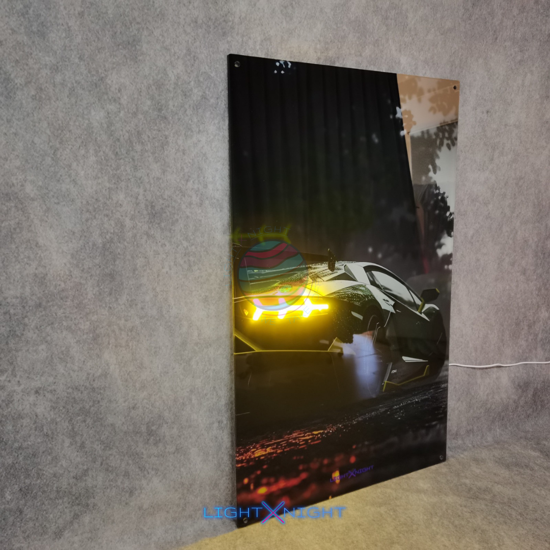 Lamborghini Aventador Rear Neon Poster
