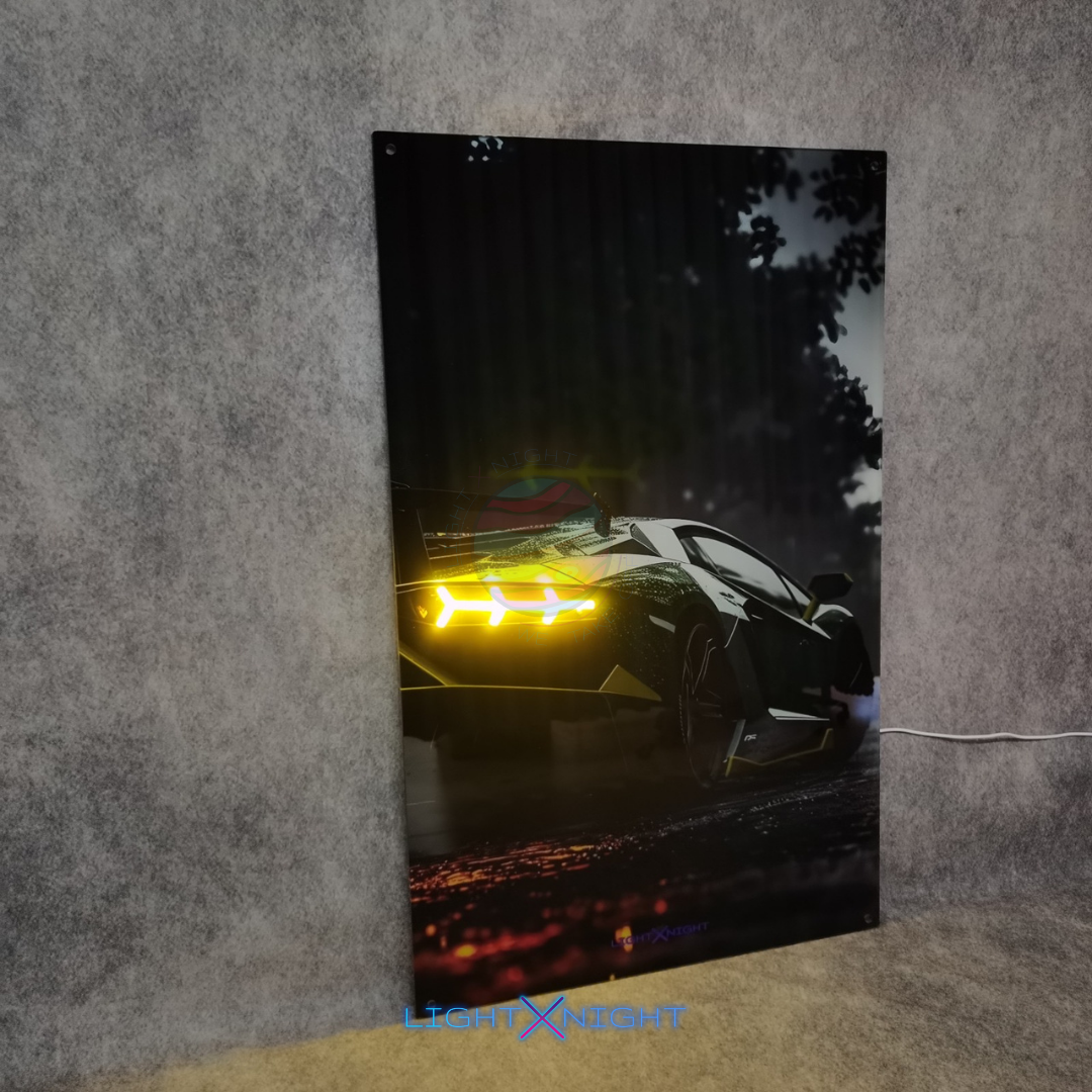Lamborghini Aventador Rear Neon Poster