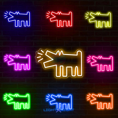 Keith Haring Barking Dog Neon Sign