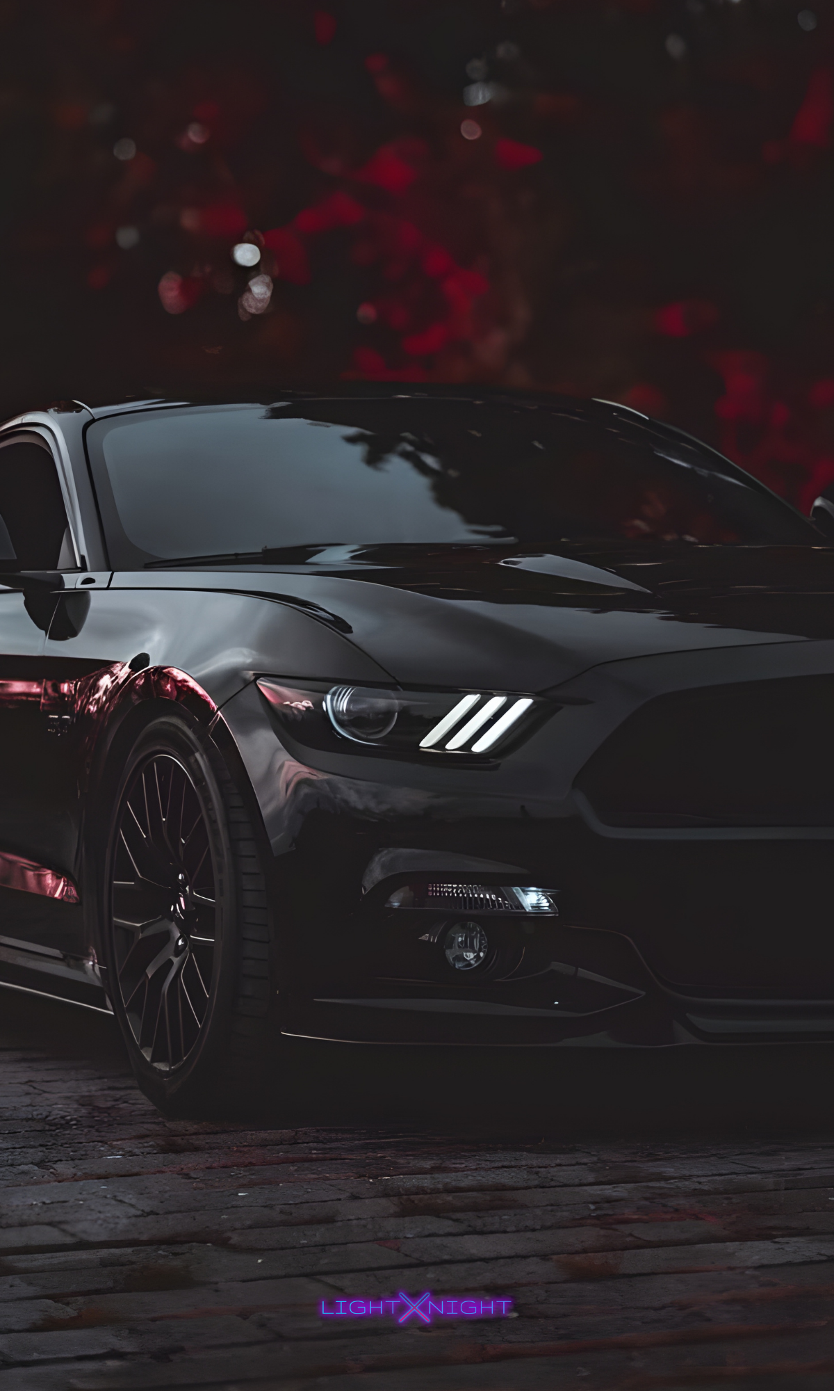 Ford Mustang Front Neon Poster