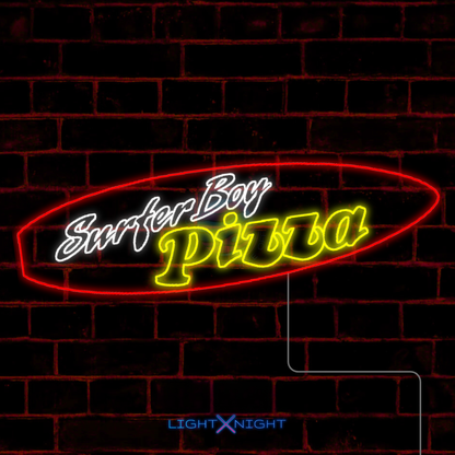 Surfer Boy Pizza Neon Sign