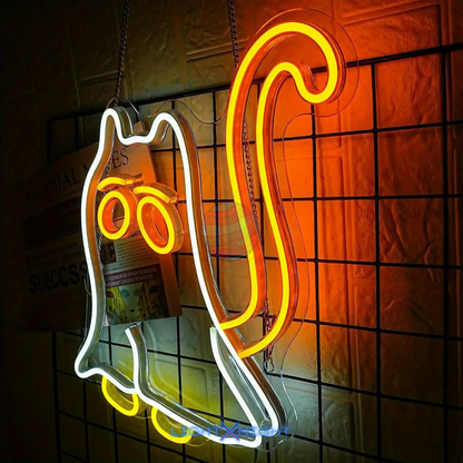 Ghost Cat Neon Sign