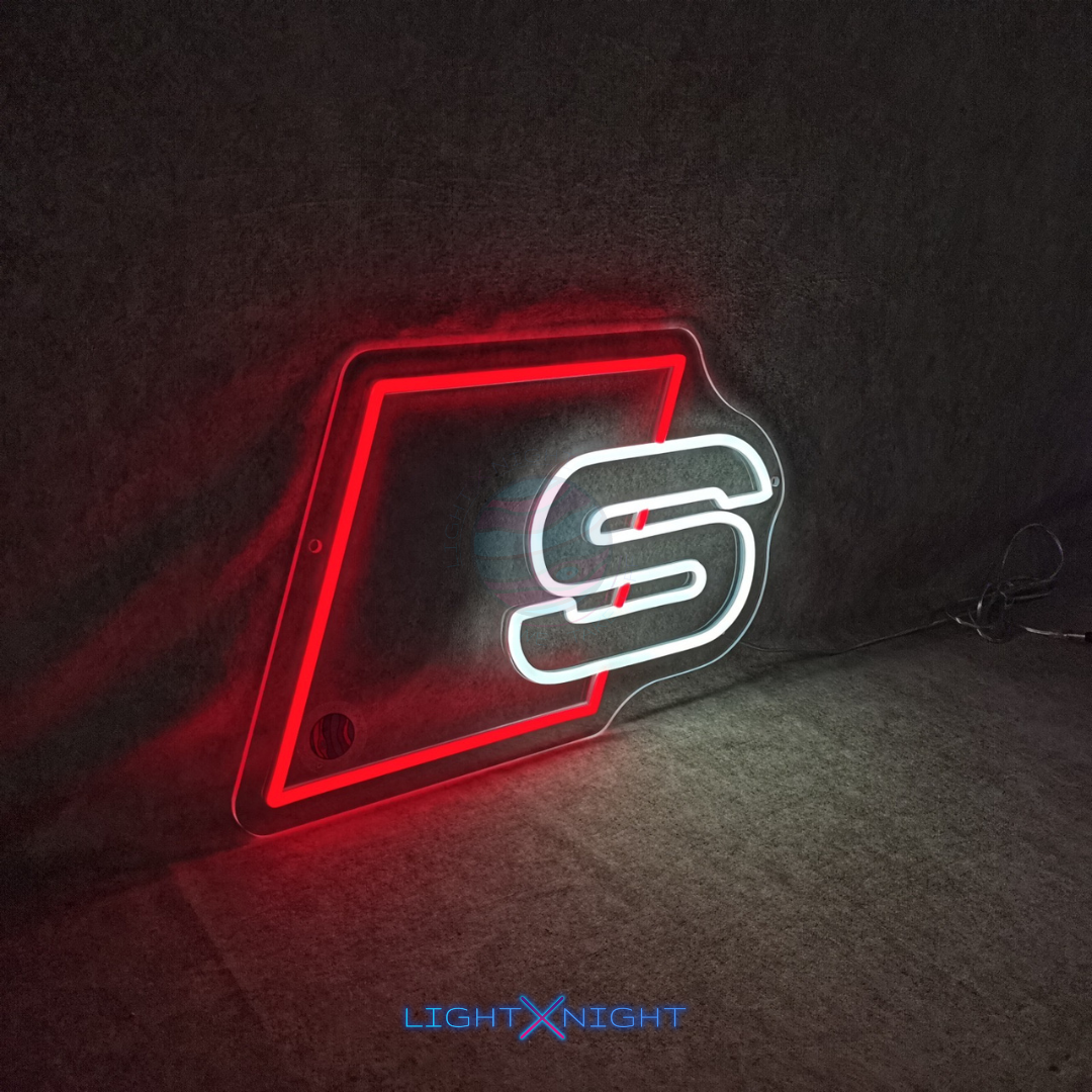 Audi S Led Neon Sign, Audi S Neon Light, Light X Night Audi S Neon Sign