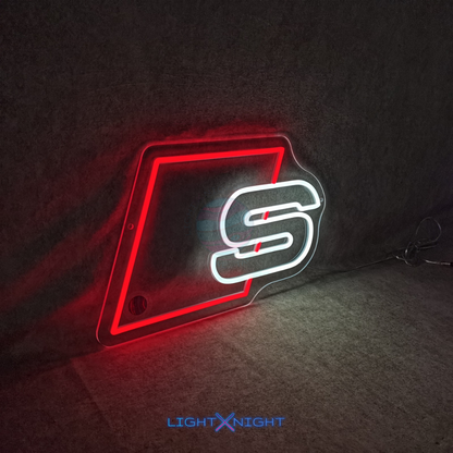 Audi S Led Neon Sign, Audi S Neon Light, Light X Night Audi S Neon Sign