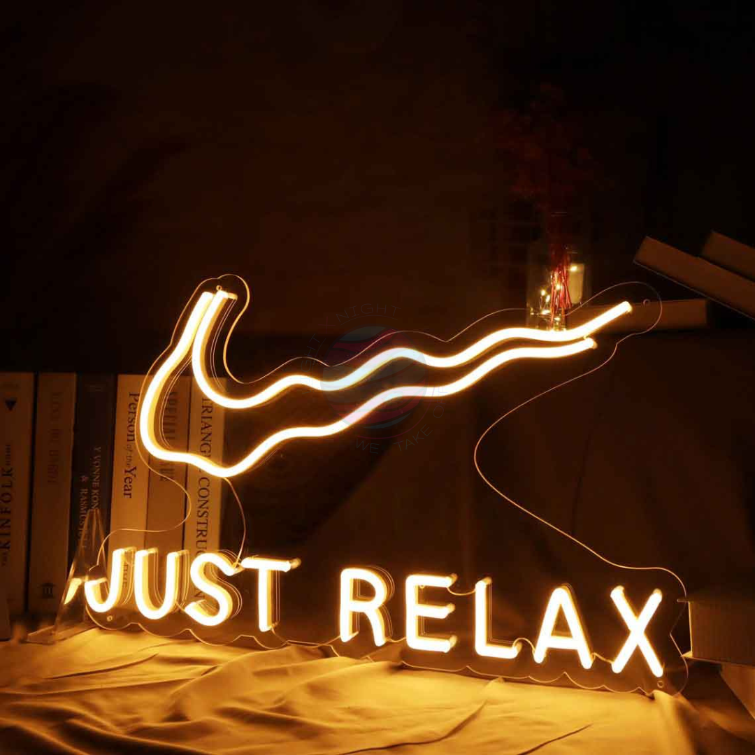 Bright Warm White Just Relax Nike Swoosh LED Night Light Room Wall outlet Decoration