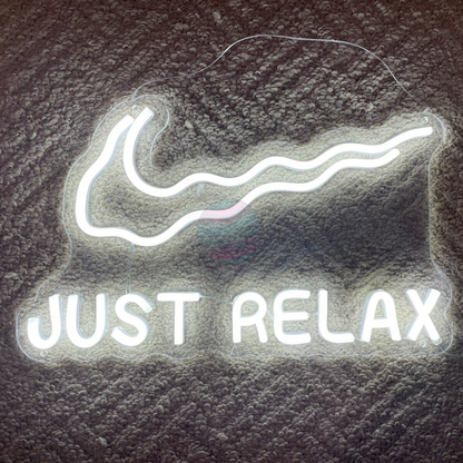 Nike Neon Sign, Swoosh Neon Sign, Just Relax Neon Sign