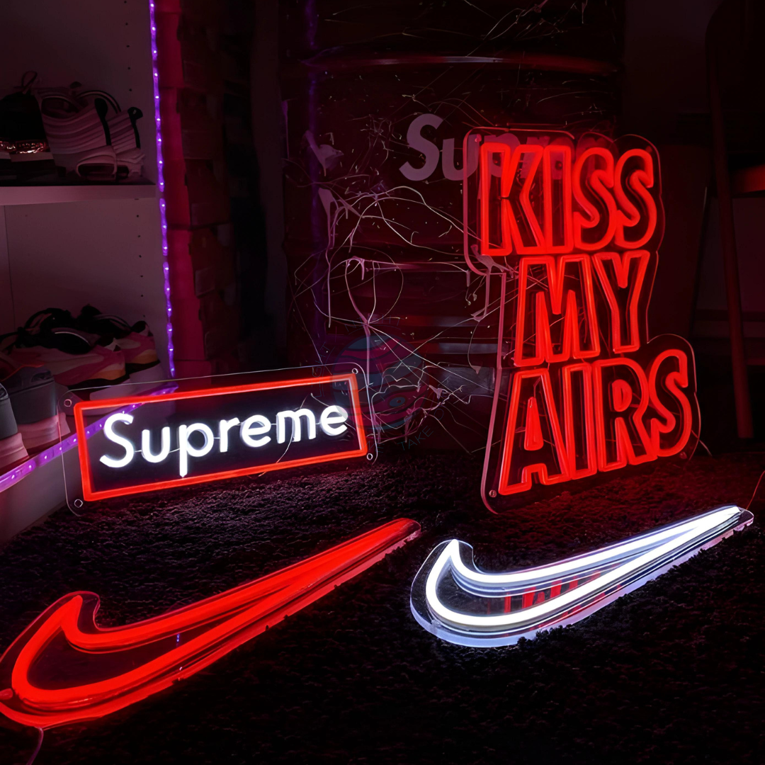 Kiss My Airs Led Neon Sign, Kiss My Airs Neon Lights, Light X Night Kiss My Airs Neon Sign