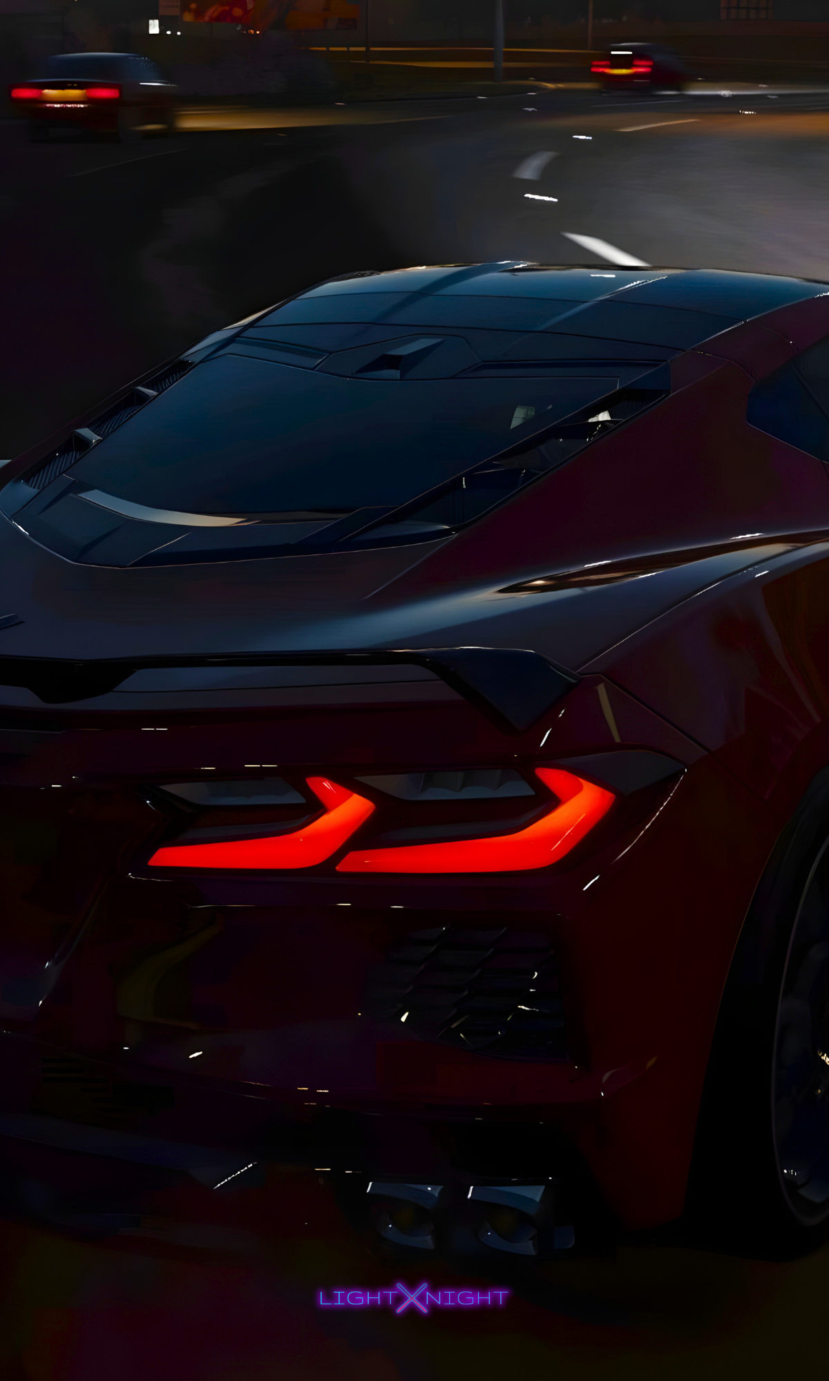 Corvette C8 Rear Neon Poster