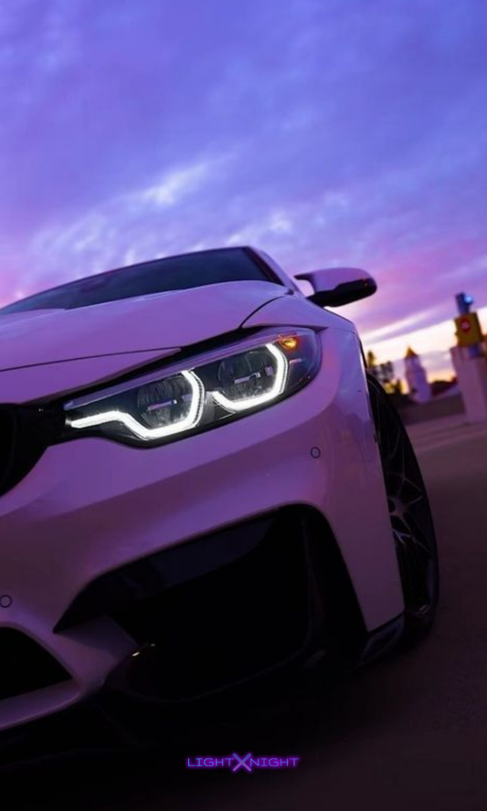 BMW M4 Sunset Neon Poster