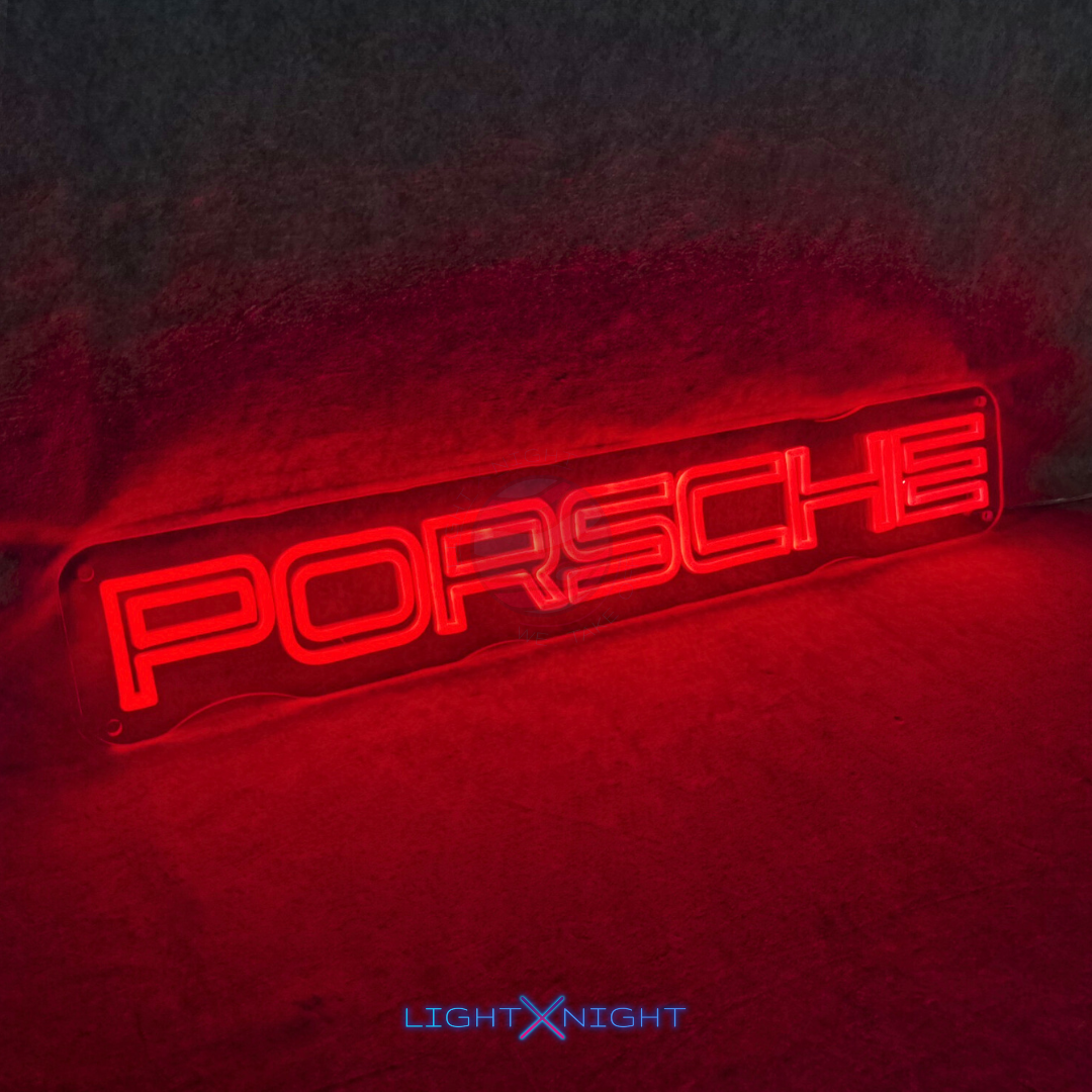 Porsche Font Outline Neon Sign