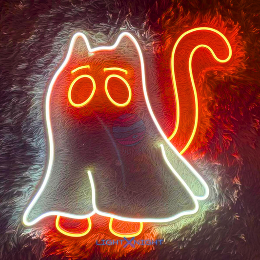 Ghost Cat Neon Sign