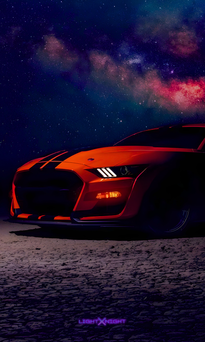 Ford Mustang Neon Poster