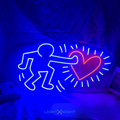 Keith Haring Send Love Neon Sign