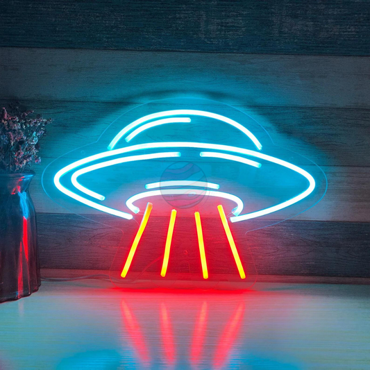 UFO Neon Sign, Space Neon sign, Children decoration, Spaceship Neon Sign