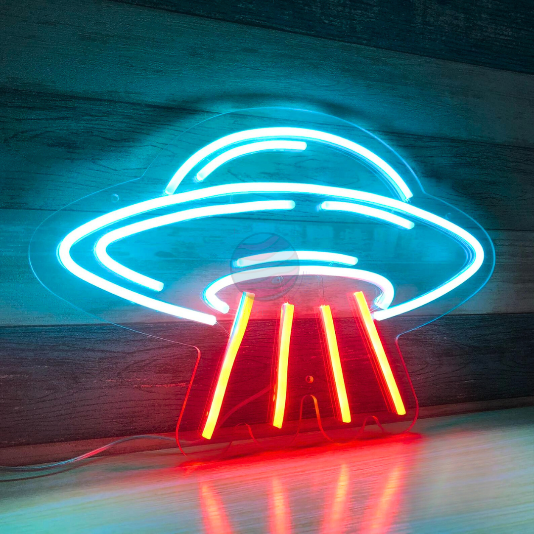 UFO Neon Sign, Space Neon sign, Children decoration, Spaceship Neon Sign