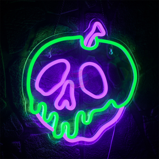 Skull Neon Sign, Halloween Decoration, Neon Halloween decor