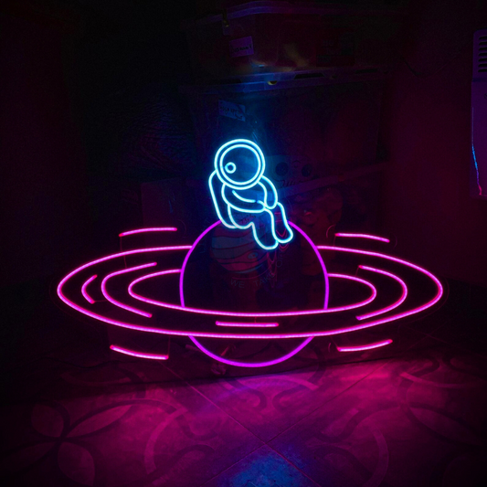 Astronaut Vibing Neon Sign