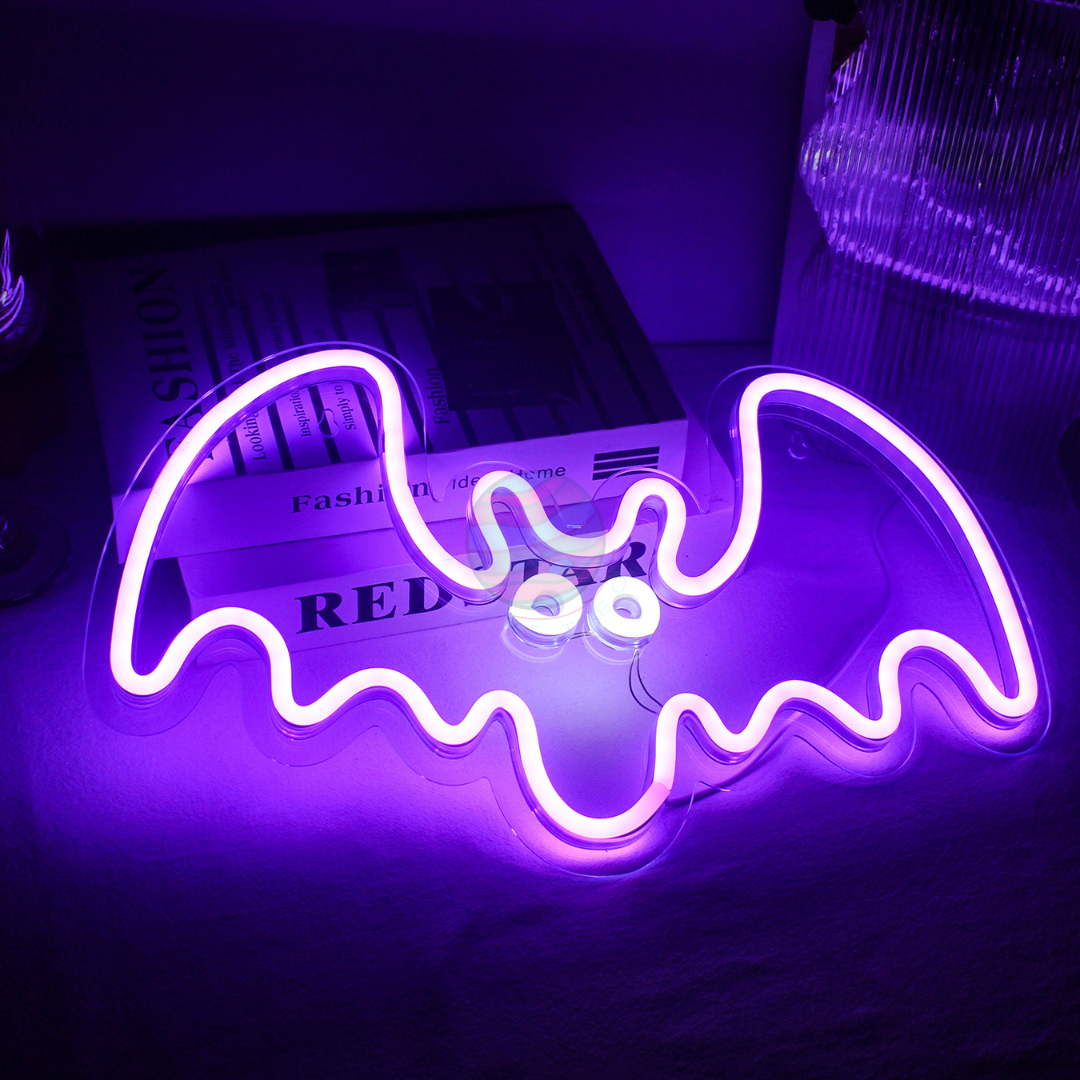 Bat Neon Sign, Halloween Decoration, Halloween Neon Sign