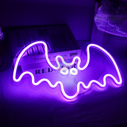 Bat Neon Sign, Halloween Decoration, Halloween Neon Sign