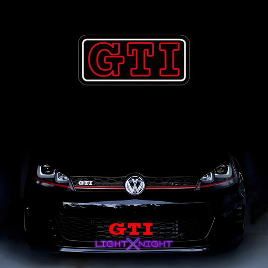 GTI Led Neon Sign, GTI Neon Light, Light X Night GTI Neon Sign