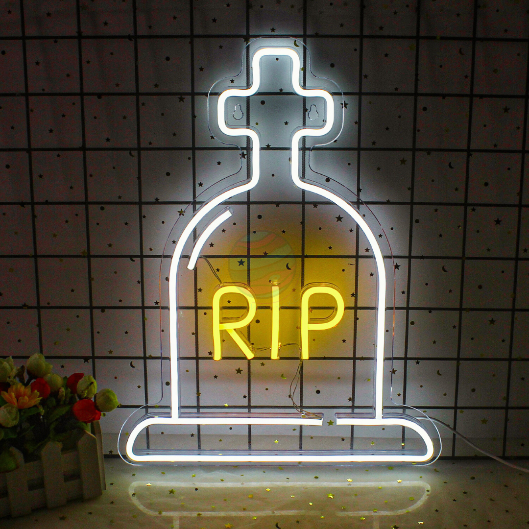 Pink Rip Sign Grave RIP Neon Sign – Light X Night