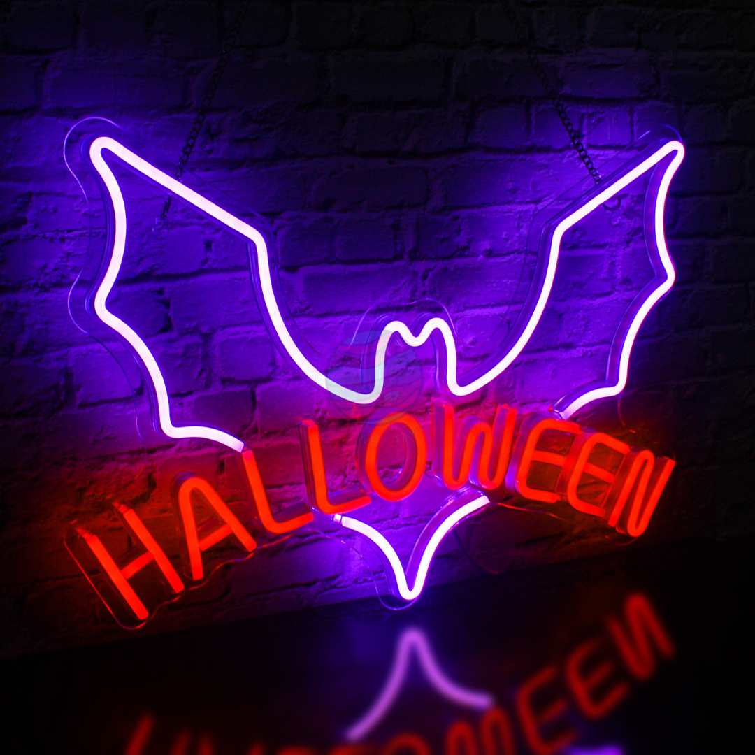 Bat Neon Sign, Halloween Decoration, Halloween Neon Sign