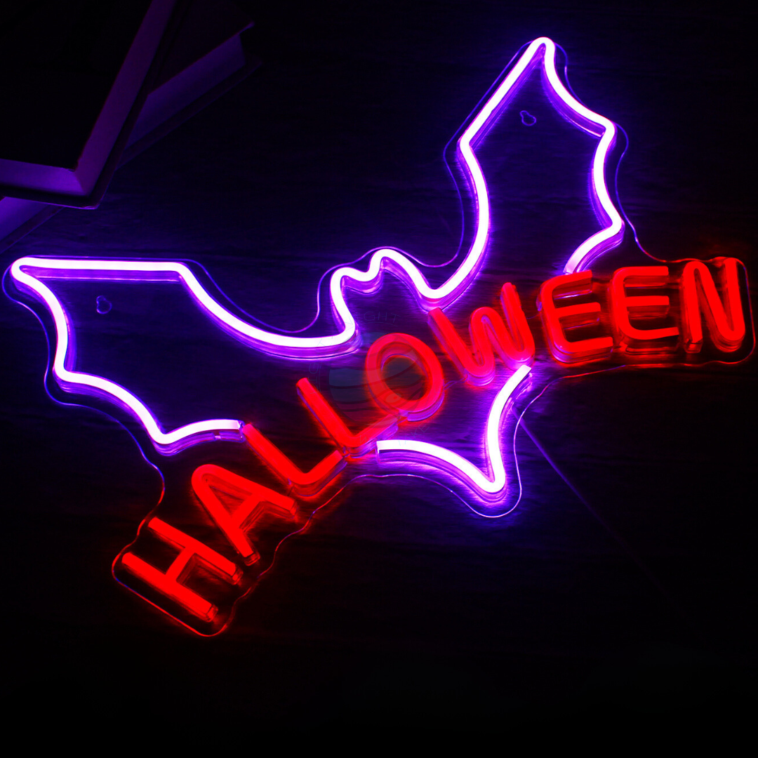 Bat Neon Sign, Halloween Decoration, Halloween Neon Sign