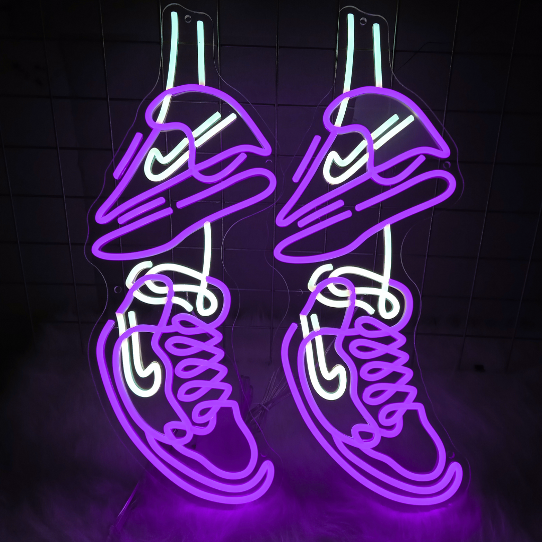 Neon purple fashion sneakers