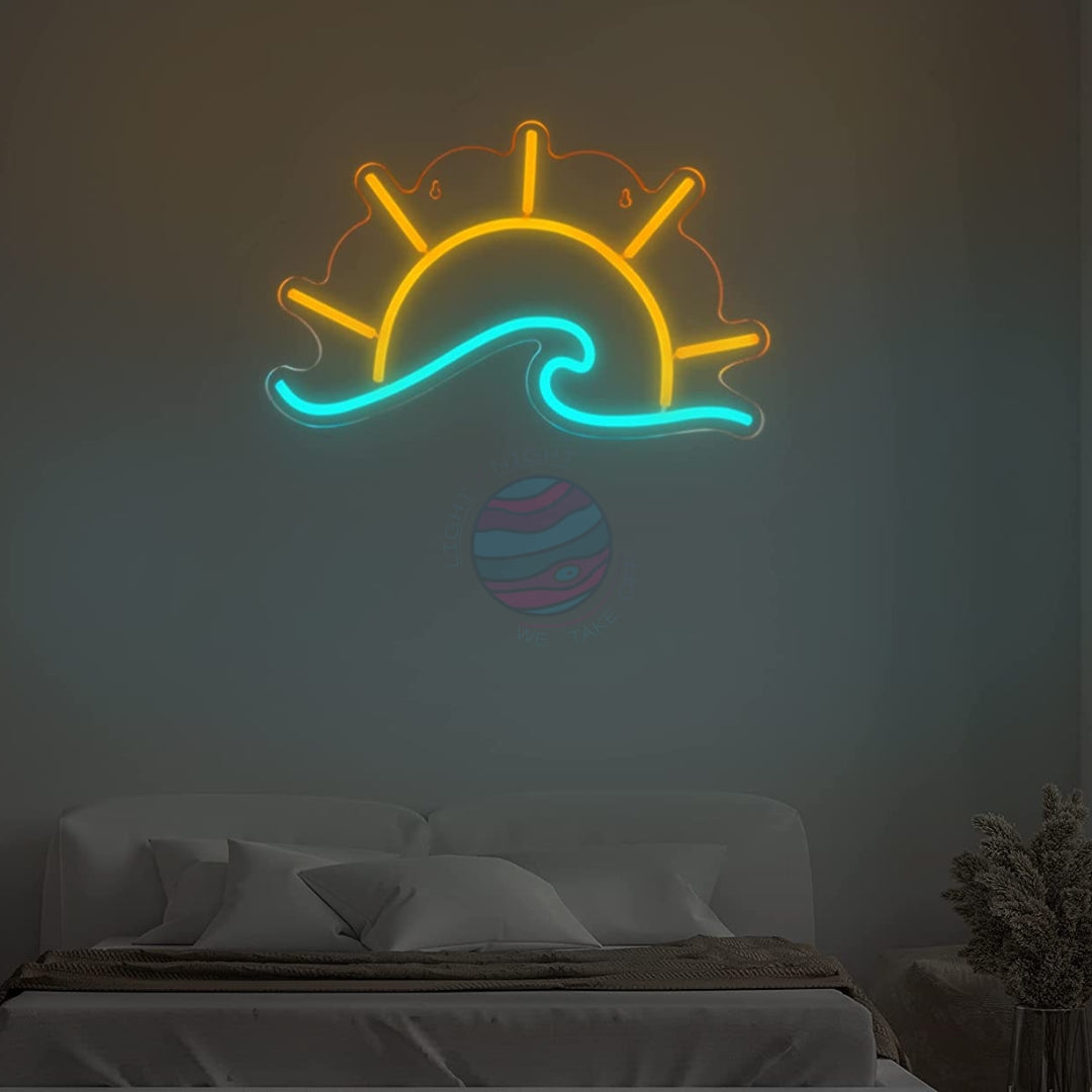 Sunset wave neon sign