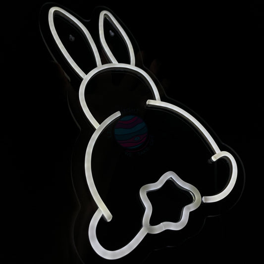 White Bunny Led light neon sign