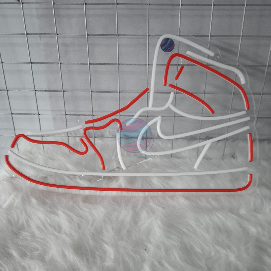 "Red Air Jordan Sneakers" Neon Sign