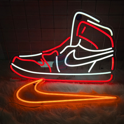 "Red Air Jordan Sneakers" Neon Sign