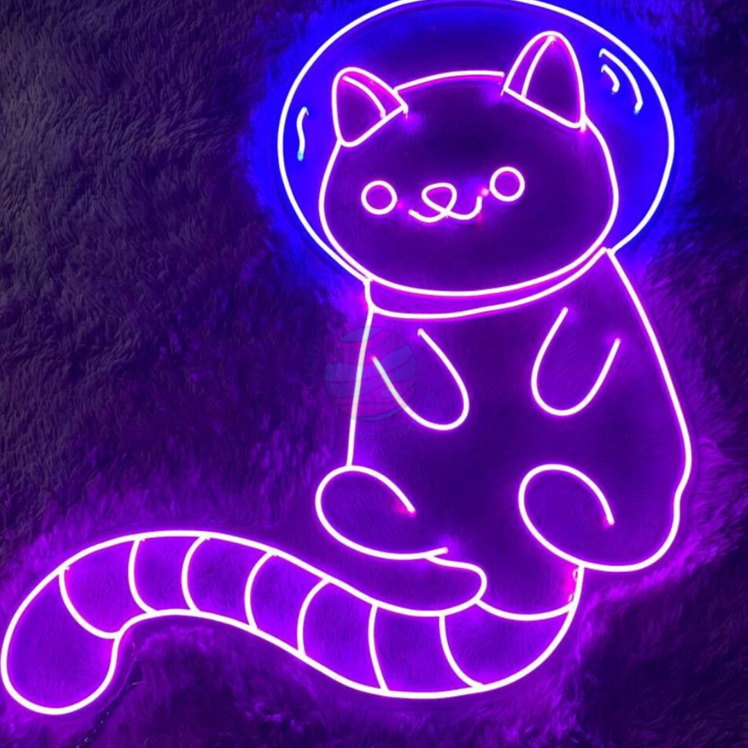 Space Cat Neon Sign, Space Neon Sign, Cat Neon Sign