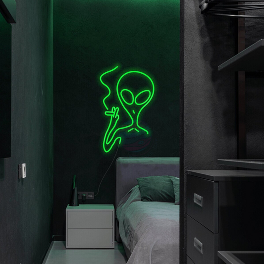 Alien Smoking Neon Sign