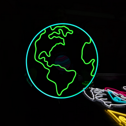 Earth Neon Sign, Space Neon Sign, Planet Neon Sign