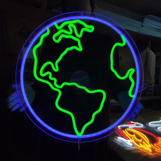 Earth Neon Sign, Space Neon Sign, Planet Neon Sign