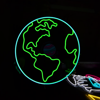 Planet Earth Neon Sign