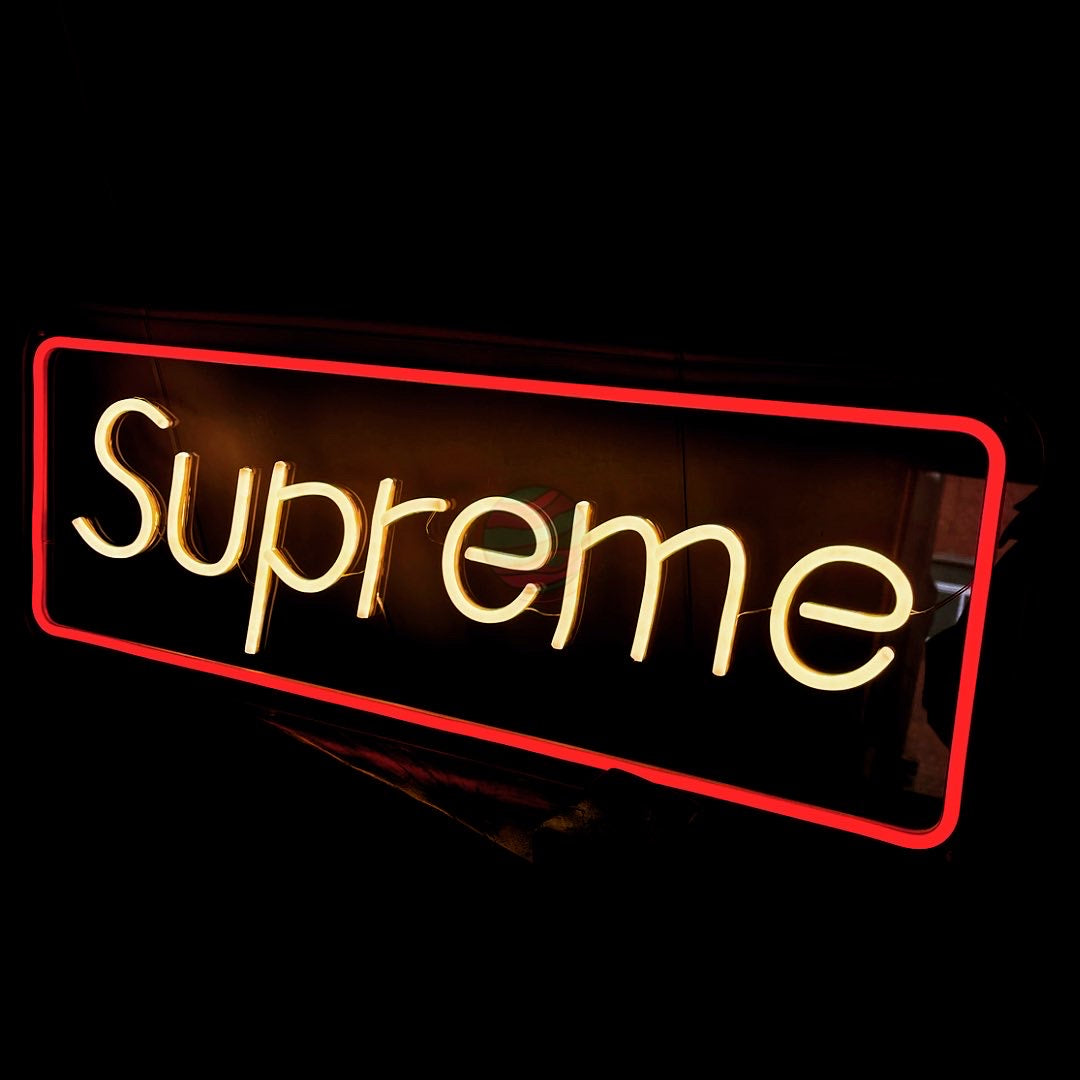 Supreme neon box clearance logo